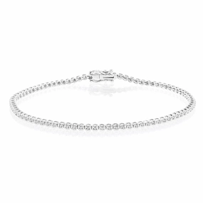 1/4 Carat Luminesce Lab Grown Diamond Silver Tennis Bracelet Length 17.5cm