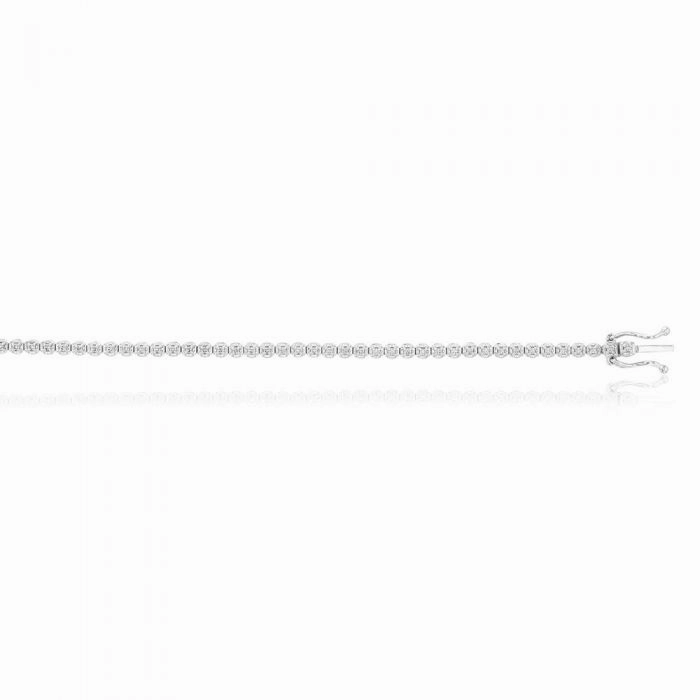 1/4 Carat Luminesce Lab Grown Diamond Silver Tennis Bracelet Length 17.5cm