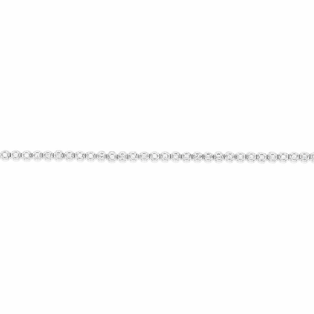 1/4 Carat Luminesce Lab Grown Diamond Silver Tennis Bracelet Length 17.5cm
