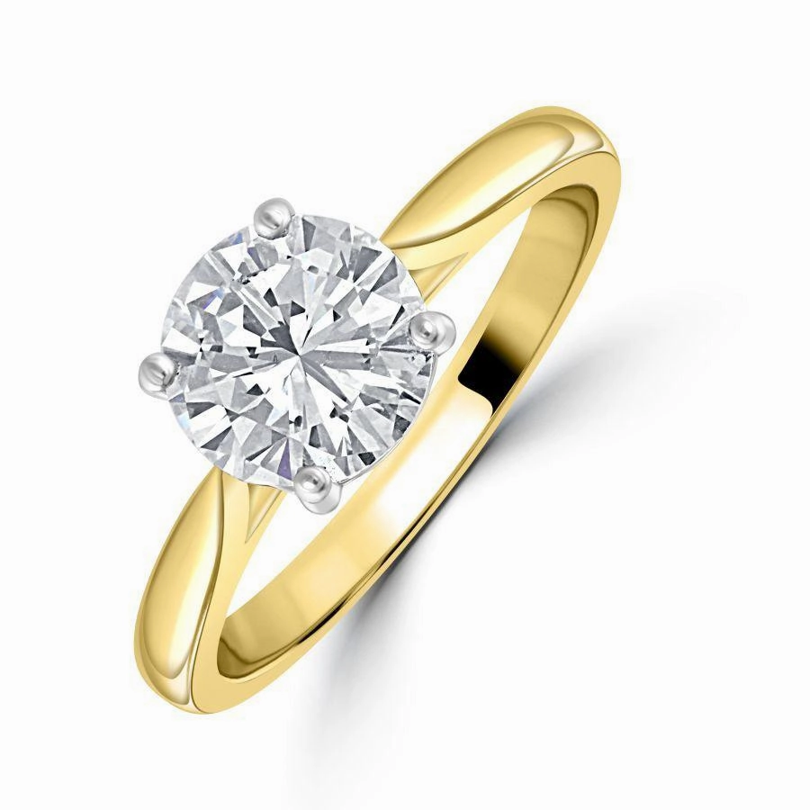 1.50ct Round Brilliant Cut Diamond Solitaire 18ct Yellow Gold Ring