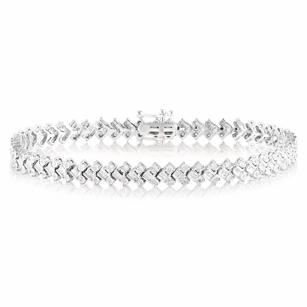 1 Carat Diamond 18cm Bracelet in Sterling Silver