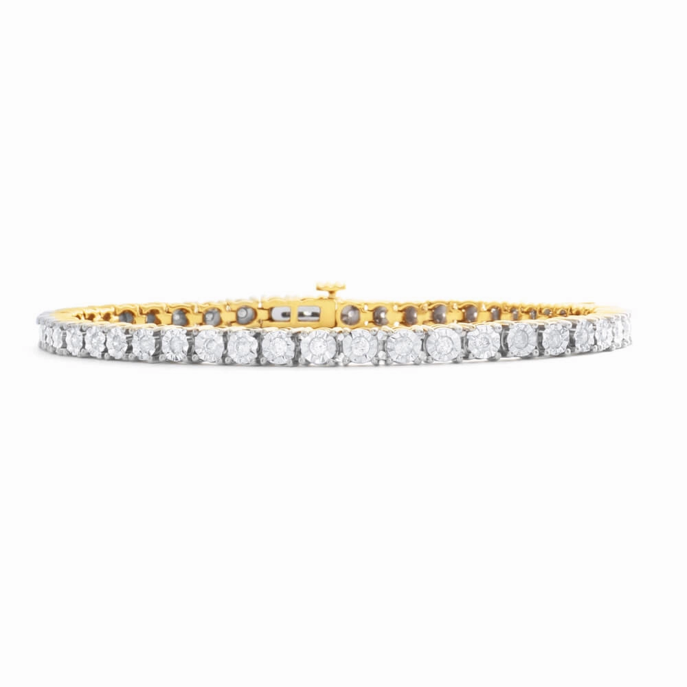 1 Carat Diamond Tennis Bracelet in 9ct Yellow Gold