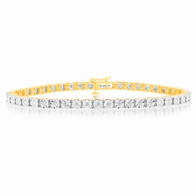 1 Carat Diamond Tennis Bracelet in 9ct Yellow Gold