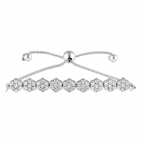 25 Diamond Slider Bracelet in Sterling Silver