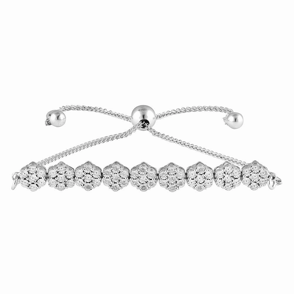 25 Diamond Slider Bracelet in Sterling Silver