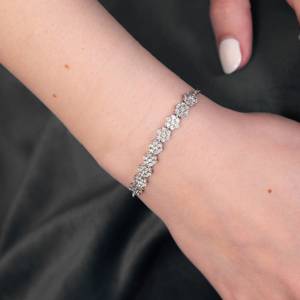 25 Diamond Slider Bracelet in Sterling Silver