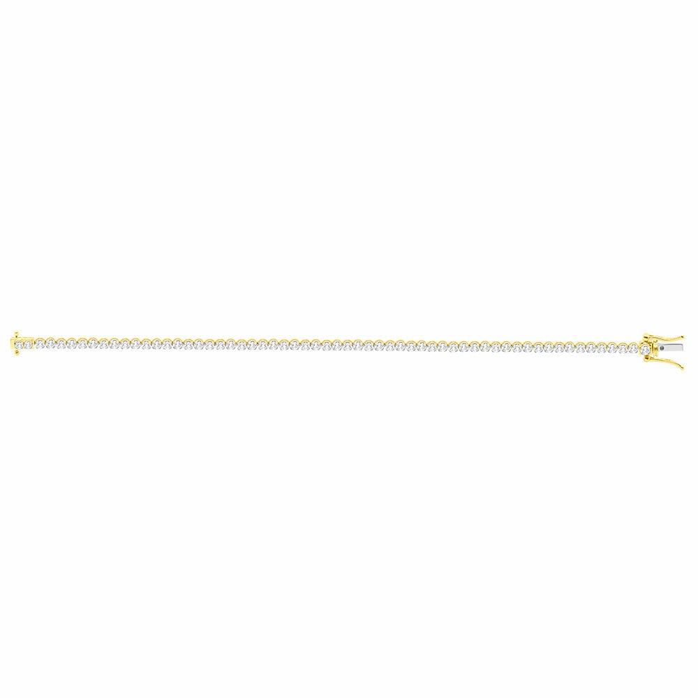 2 Carat 17cm Diamond Tennis Bracelet in 10ct Yellow Gold