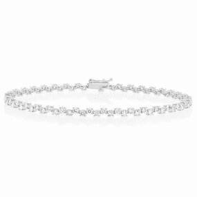 2 Carat Diamond Tennis Bracelet in 10ct White Gold
