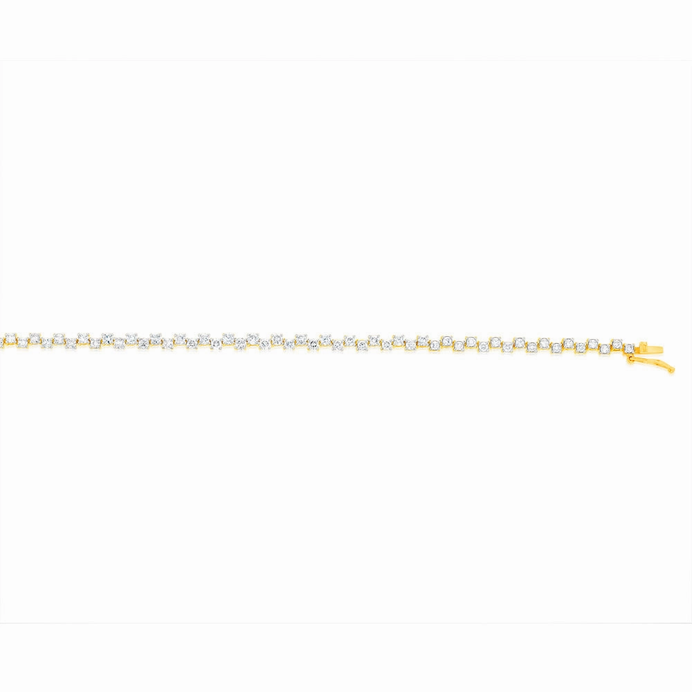 2 Carat Diamond Tennis Bracelet in 10ct Yellow Gold