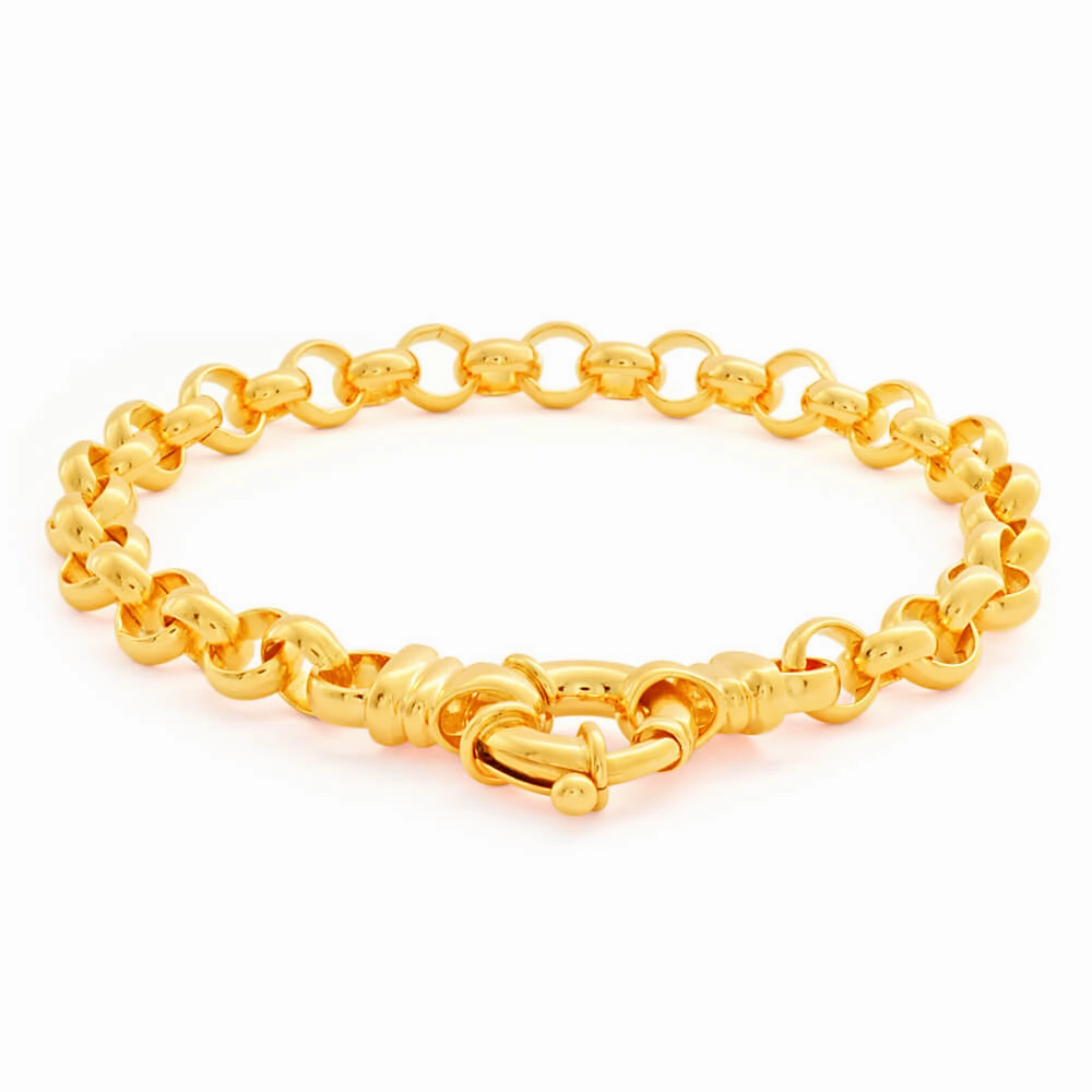 9ct Alluring Yellow Solid Gold Belcher Bracelet