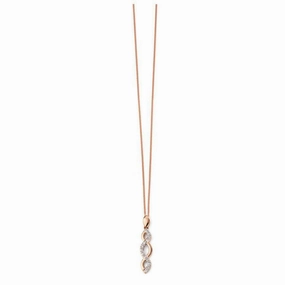9ct Rose Gold Pave Set Diamond Open Twist Pendant