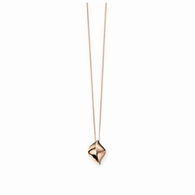 9ct Rose Gold Plain Leaf Pendant
