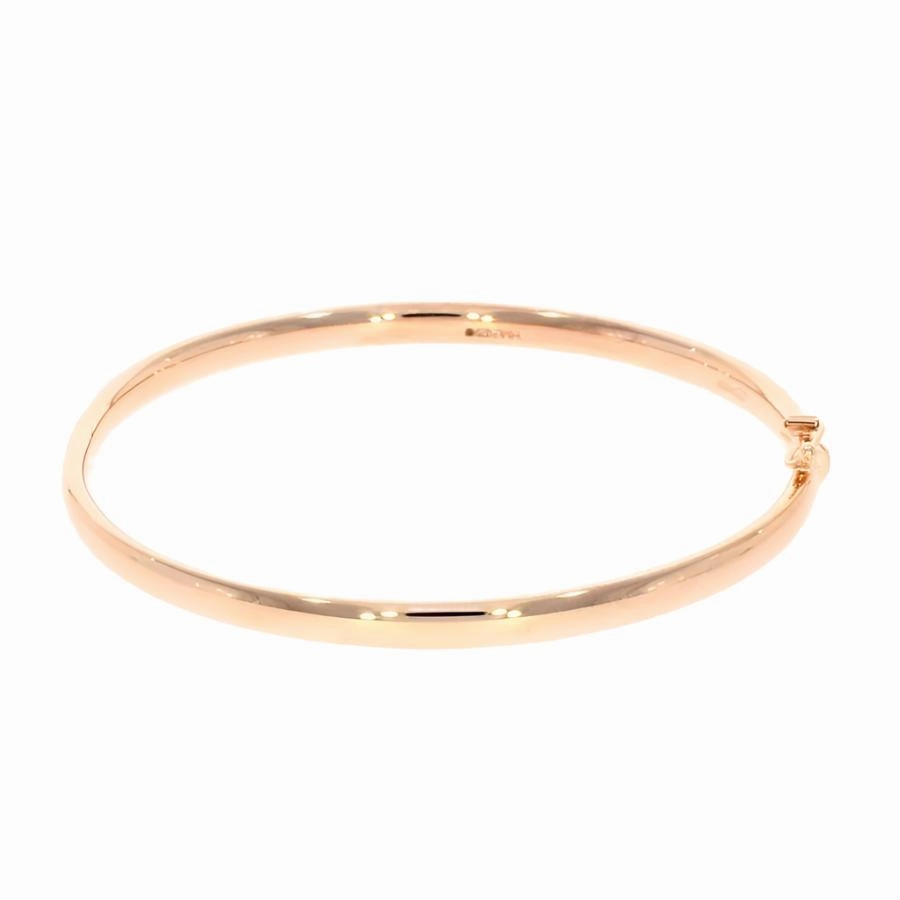 9ct Rose Gold Polished Oval Solid Hinged Bangle