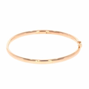 9ct Rose Gold Polished Oval Solid Hinged Bangle