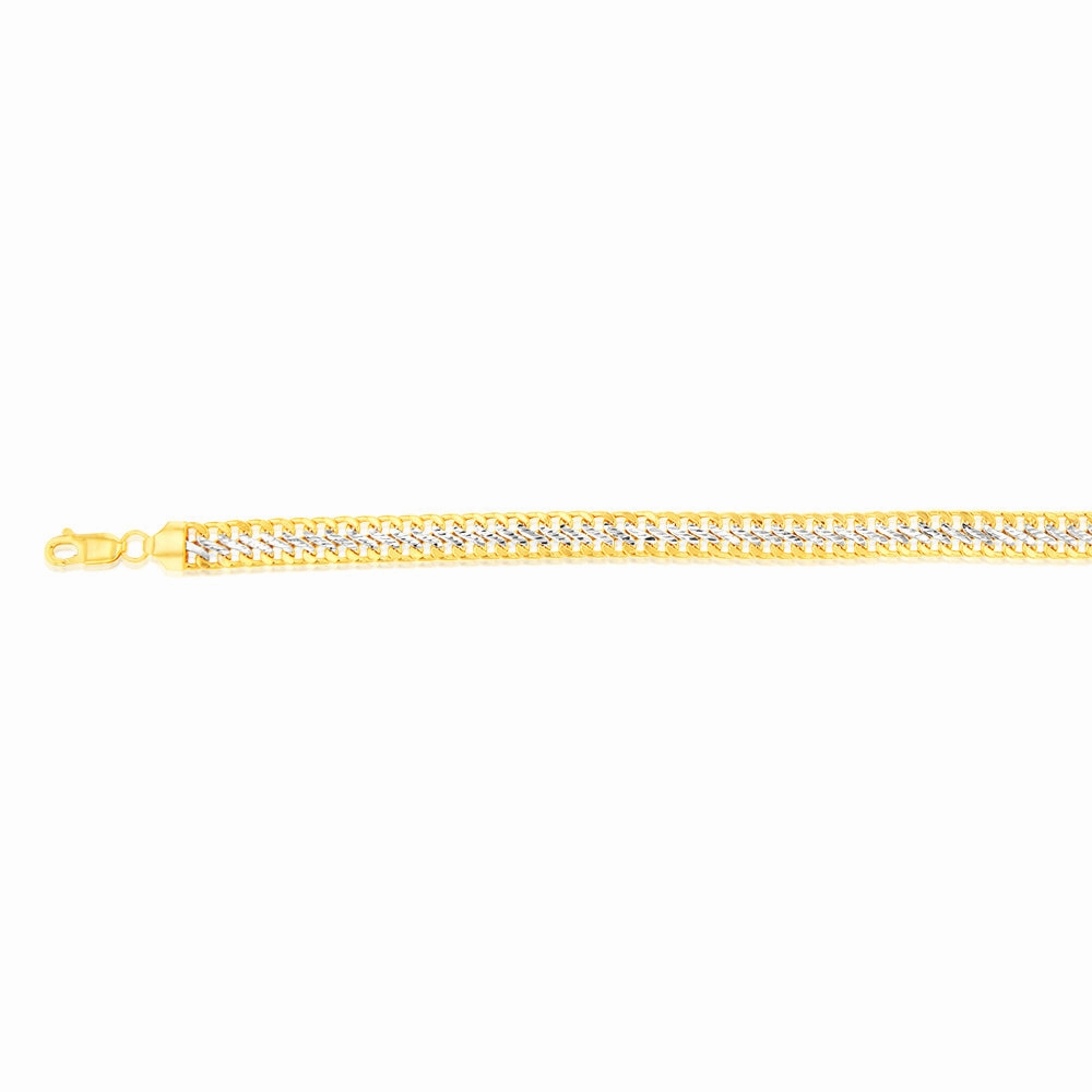 9ct Two Tone Gold Infinity 19cm Bracelet