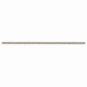 9ct White Gold 16" Filed Curb Link Necklace