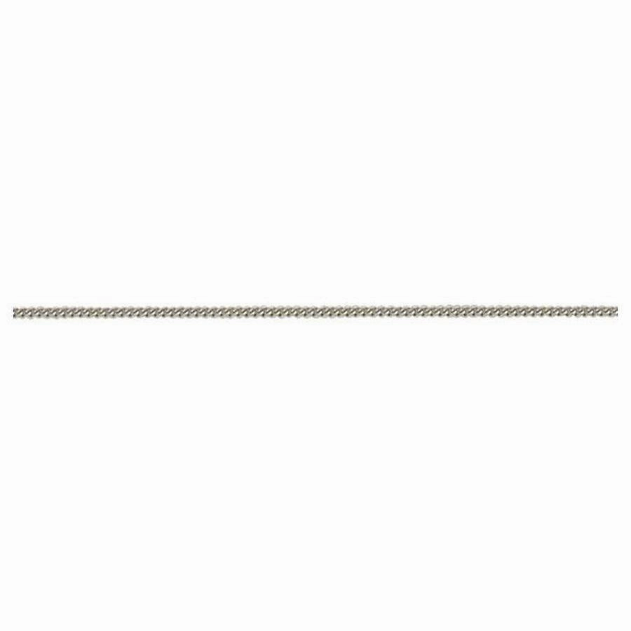 9ct White Gold 16" Filed Curb Link Necklace