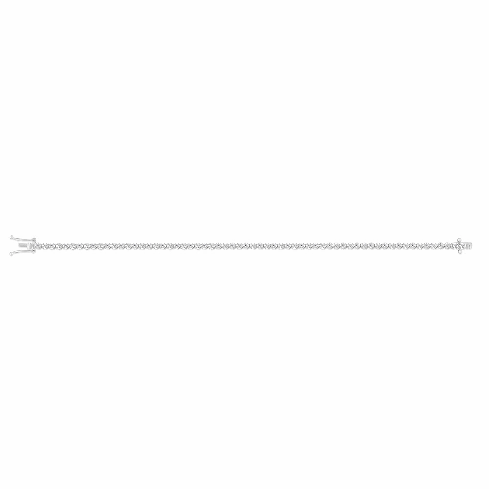 9ct White Gold 1.5 Carat Natural Diamond 18cm Bracelet