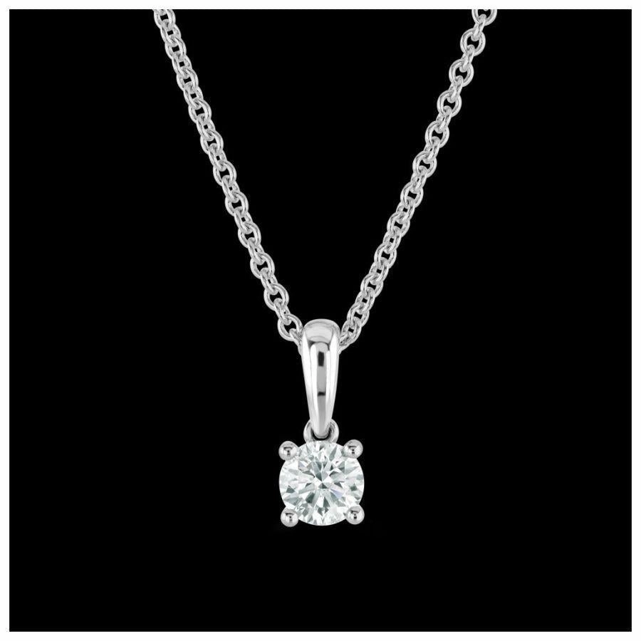 9ct White Gold 1dia-Pend-N.Chn