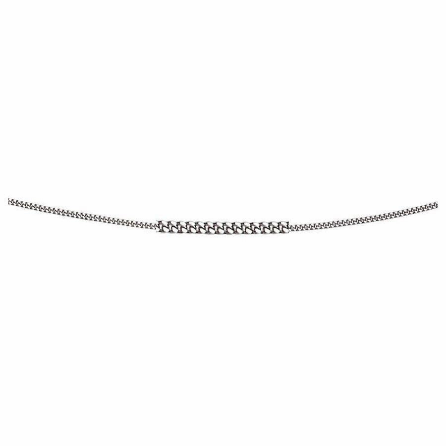 9ct White Gold 46cm Curb Link Chain