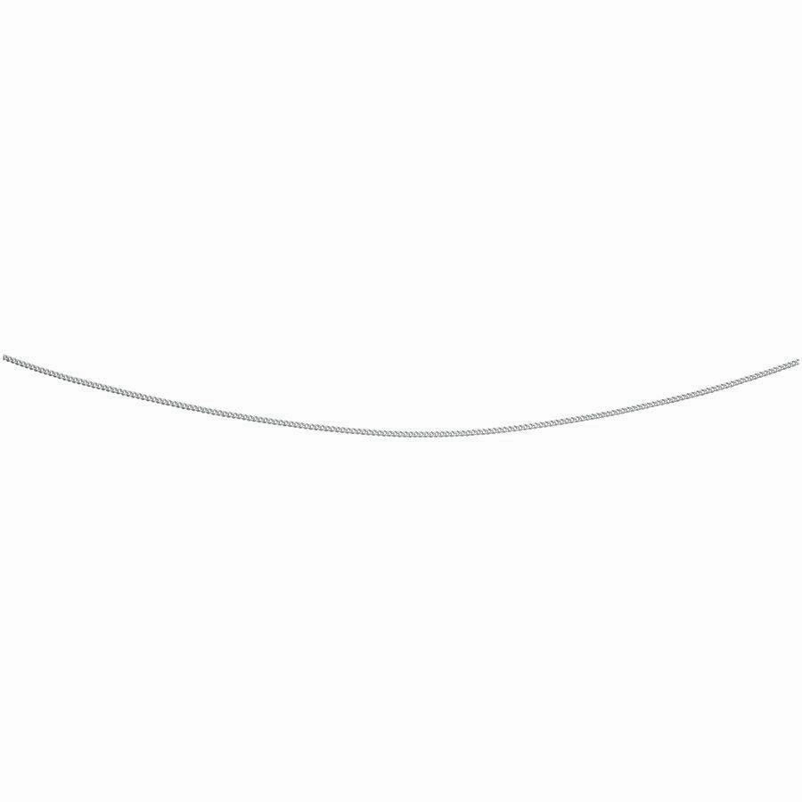 9ct White Gold 46cm Fine Curb Chain
