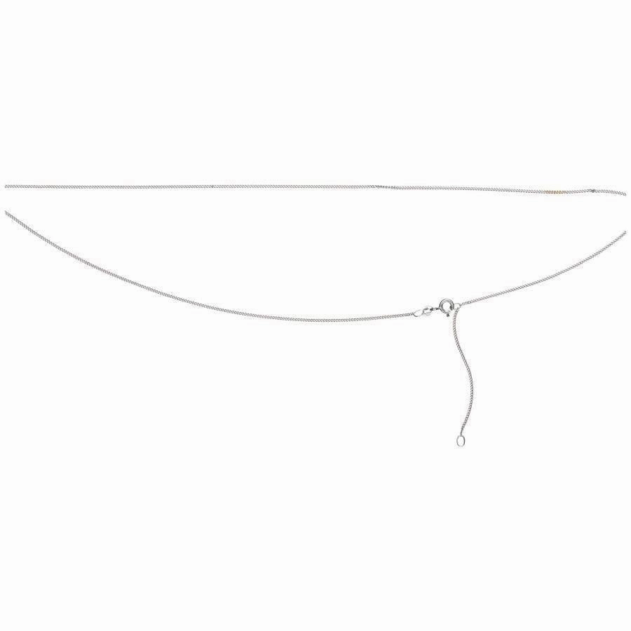9ct White Gold 51cm Curb Link Chain
