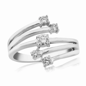 9ct White Gold 5dia Dress Ring