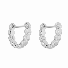 9ct White Gold Crescent Hoop Earrings