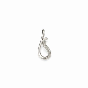 9ct White Gold Diamond Set Fancy Loop Pendant