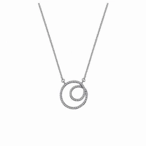 9ct White Gold Flow Necklace