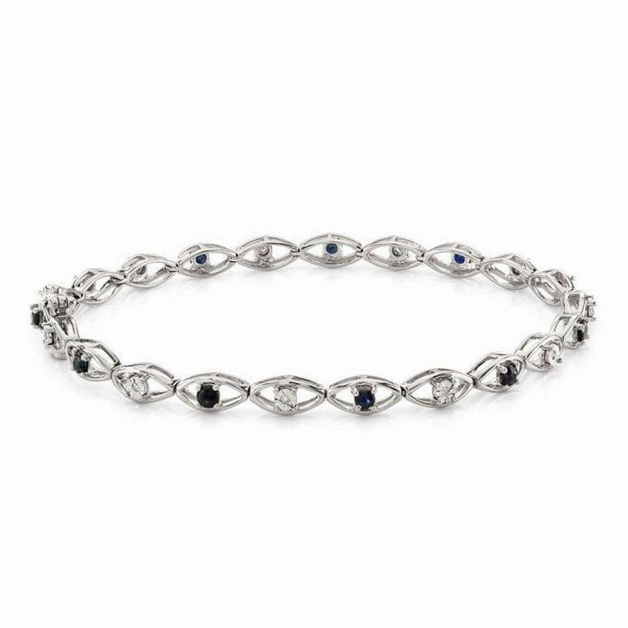 9ct White Gold Sapphire & Diamond Bracelet