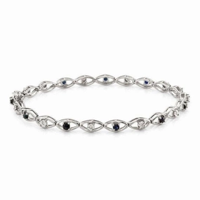 9ct White Gold Sapphire & Diamond Bracelet