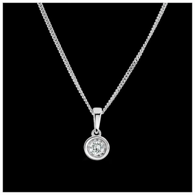 9ct White Gold Single Diamond Illusion Set Pendant