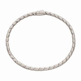 9ct White Gold Snake Effect Link Bracelet
