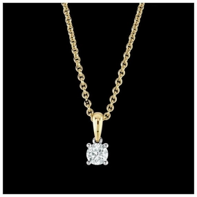 9ct yellow and white gold 1dia-Pend   Chn