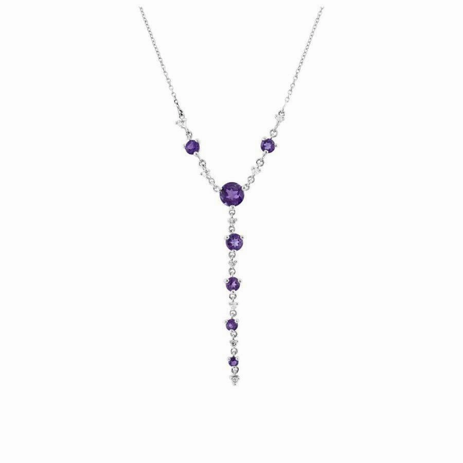 9ct yellow and white gold 8ameth-8dia Necklet
