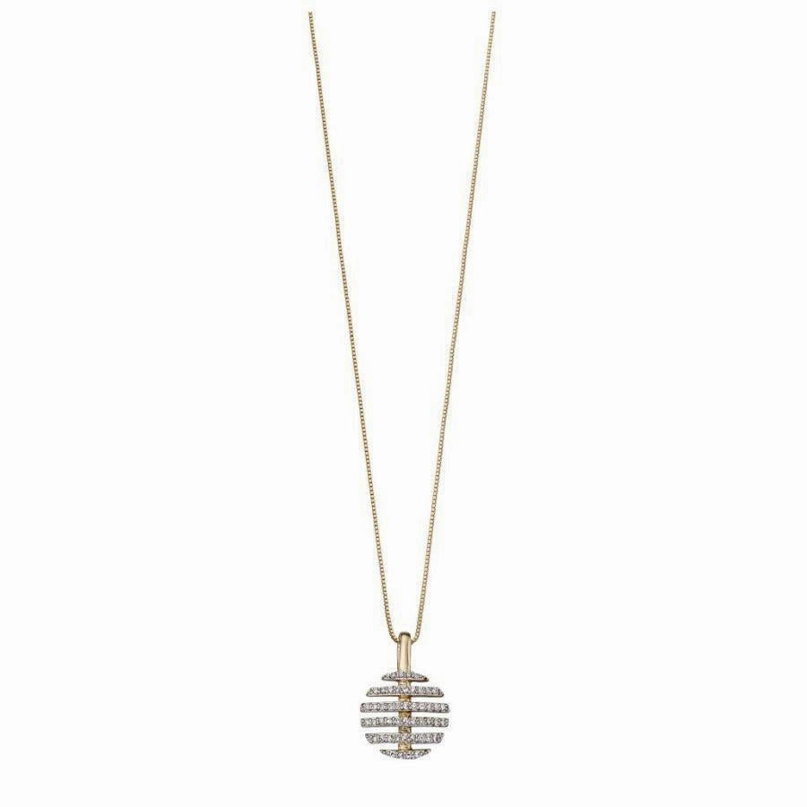 9ct Yellow god Diamond Split Disc Pendant