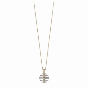 9ct Yellow god Diamond Split Disc Pendant