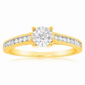 9ct Yellow Gold 0.30 Carat Diamond Solitaire Ring