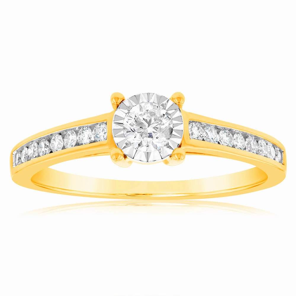 9ct Yellow Gold 0.30 Carat Diamond Solitaire Ring