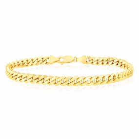 9ct Yellow Gold 140 Gauge Light Miami 21cm Bracelet