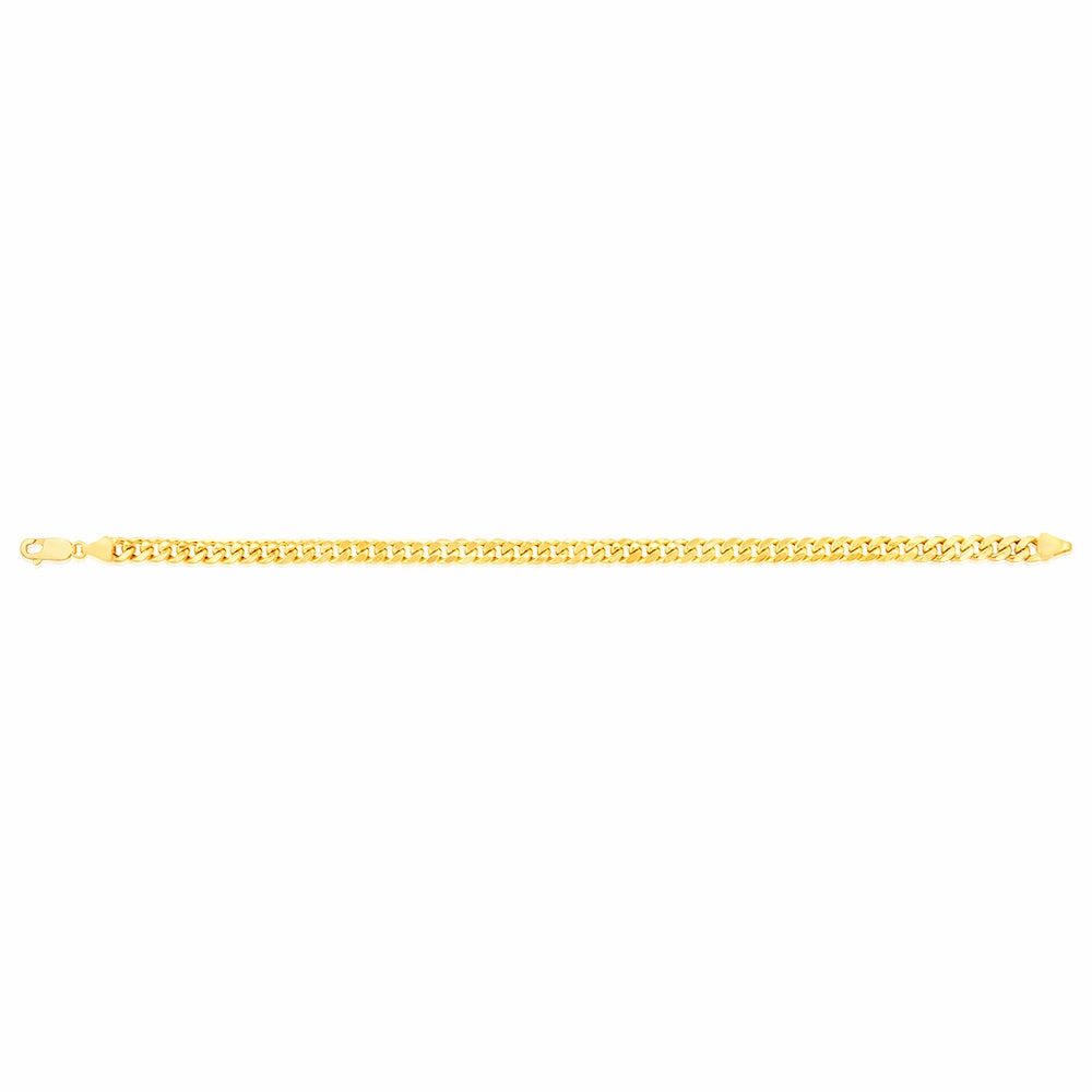 9ct Yellow Gold 140 Gauge Light Miami 21cm Bracelet