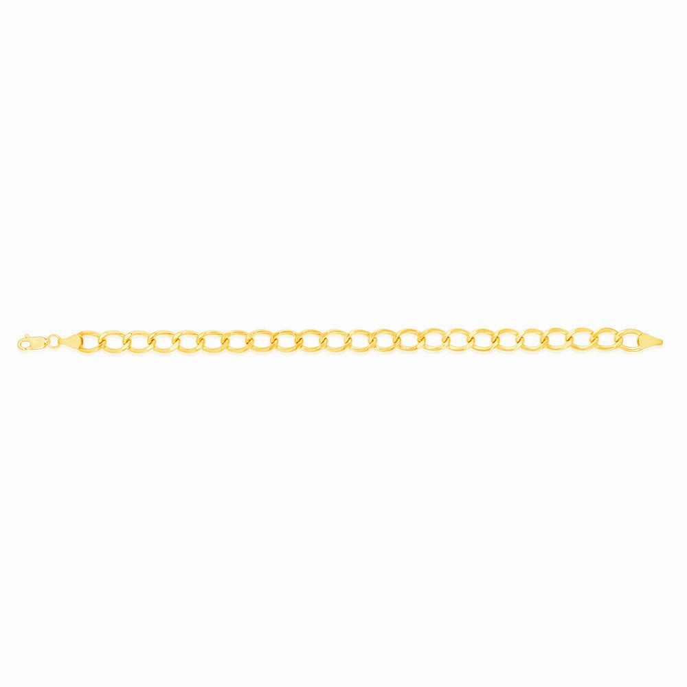 9ct Yellow Gold 150 Gauge Open Curb 20cm Bracelet