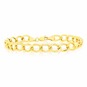 9ct Yellow Gold 150 Gauge Open Curb 20cm Bracelet