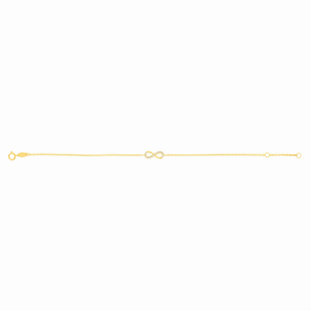 9ct Yellow Gold 19.10cm Zirconia Infinity Bracelet