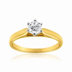 9ct Yellow Gold 1/2 Carat Diamond Solitaire Ring