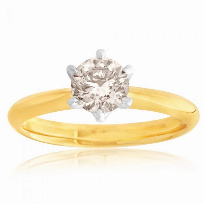 9ct Yellow Gold 1 Carat Australian Diamond Solitaire Ring