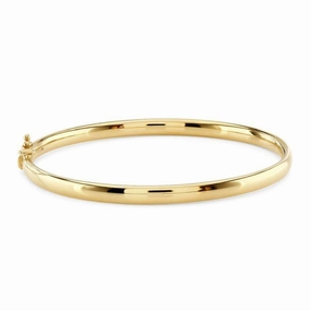 9ct Yellow Gold 4mm Ovl Solid Bangle