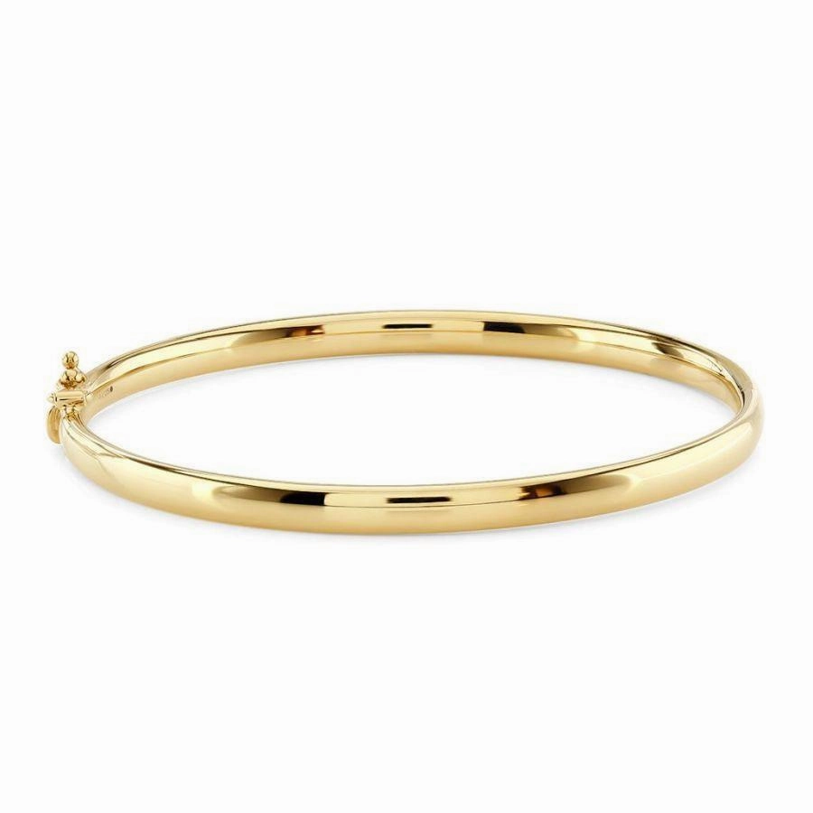 9ct Yellow Gold 4mm Ovl Solid Bangle