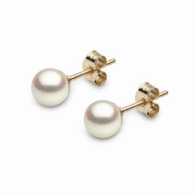 9ct Yellow Gold Cultured Pearl Stud Earrings